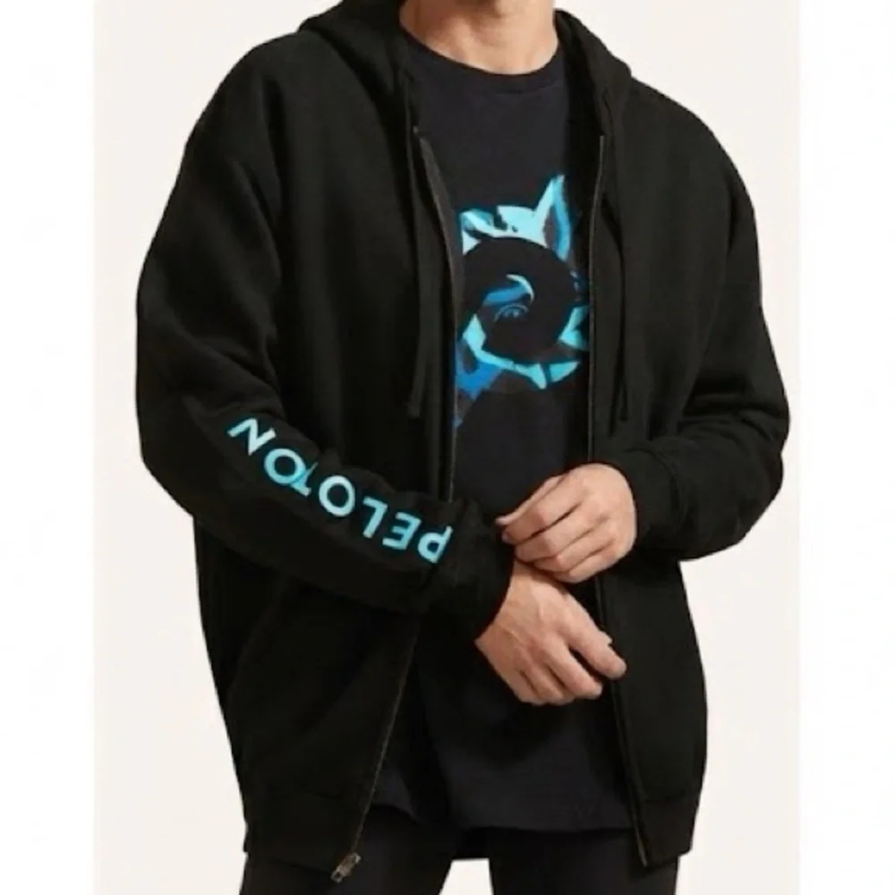 Peloton Graphic Hoodie Mens Large Limited Edition NWT Fleece Zip up hoodie